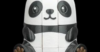 Panda quebra-cabeça impresso em 3D pela Printatu