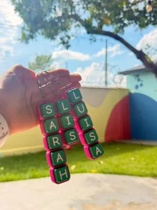 Chaveiro Personalizado com Nome em Blocos